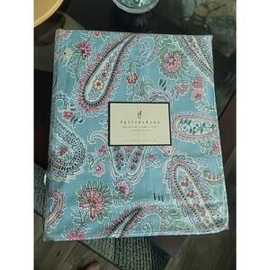 Pottery Barn Floral Shower Curtain 72 x 72 Blue Multi Paisley New